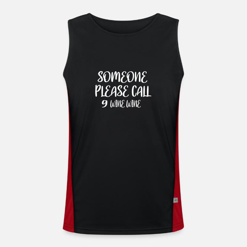 9 wine wine funny quote Men's Functional Contrast Tank Top 