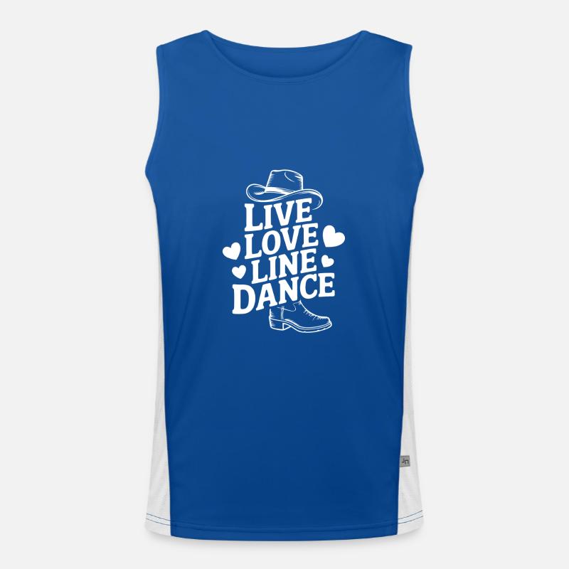 Live Love Line Dance Line Dance Fun Dancing Men's Functional Contrast Tank Top 