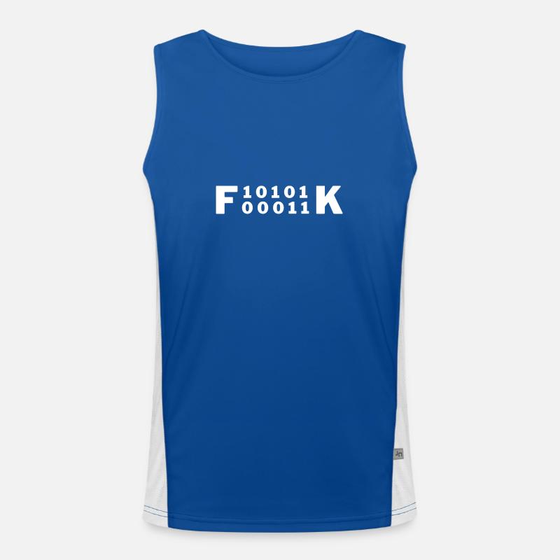 Fuck Binärcode Binar Code Informatiker Geschenk Funktionelles Kontrast-Tank Top für Männer 