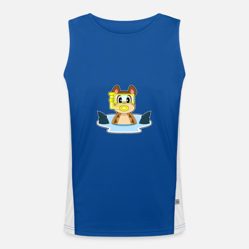 Erdmännchen Taucher Haifischflosse Funktionelles Kontrast-Tank Top für Männer 