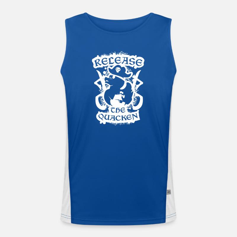 Release The Quacken Funny Pirate Duck Men's Functional Contrast Tank Top 