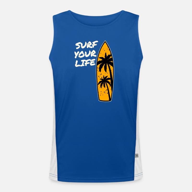 Devise de la vie de surfeur Débardeur respirant contrasté Homme 