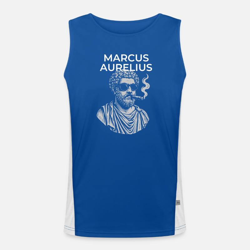 Marcus Aurelius Classical Philosopher Portrait  Men's Functional Contrast Tank Top 