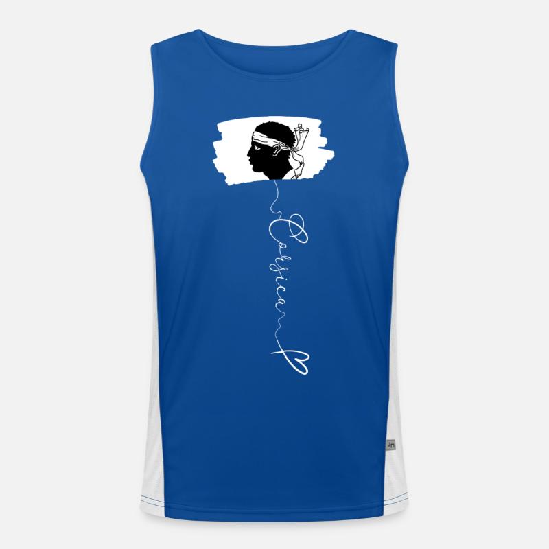 Corsican Flag Moor's Head Pascal Paoli Symbol Men's Functional Contrast Tank Top 