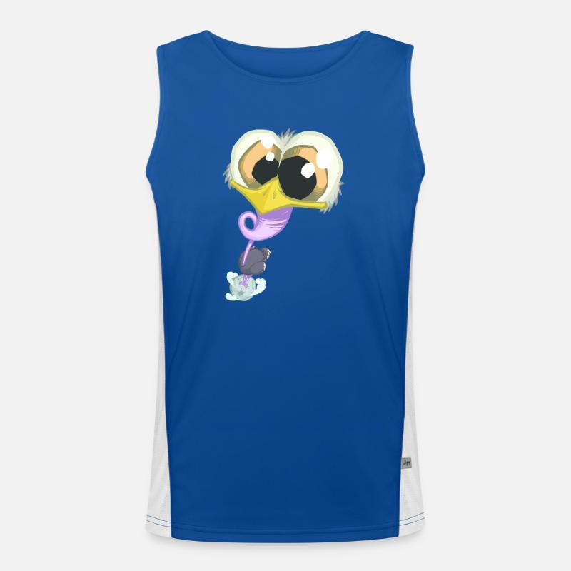 Weltraumstraußen Funktionelles Kontrast-Tank Top für Männer 