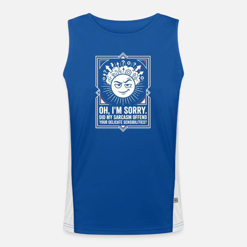 Sun sarcasm: Sorry, not apologized Men's Functional Contrast Tank Top 