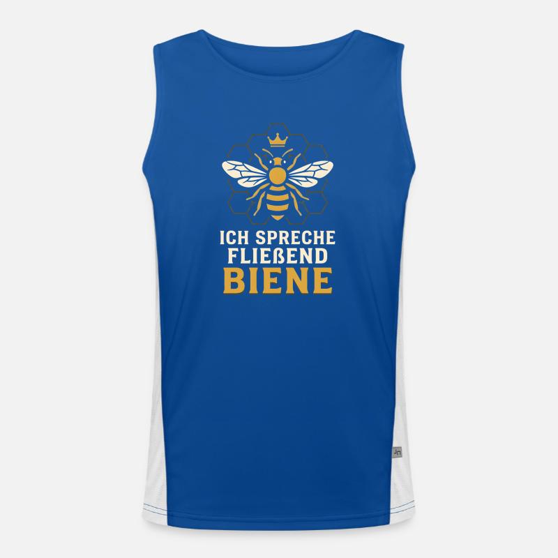 Ich spreche fließend Biene - Imker Spruch Funktionelles Kontrast-Tank Top für Männer 