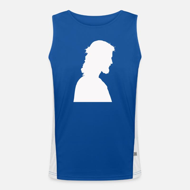 Jesus Christus Silhouette Funktionelles Kontrast-Tank Top für Männer 