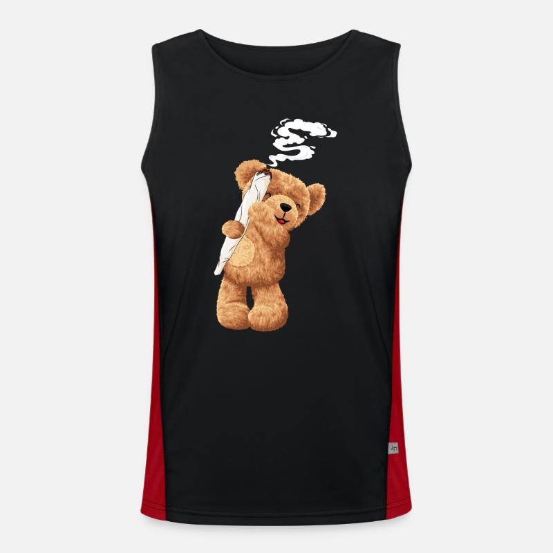 Bear Smoking Hemp Gift Men's Functional Contrast Tank Top 