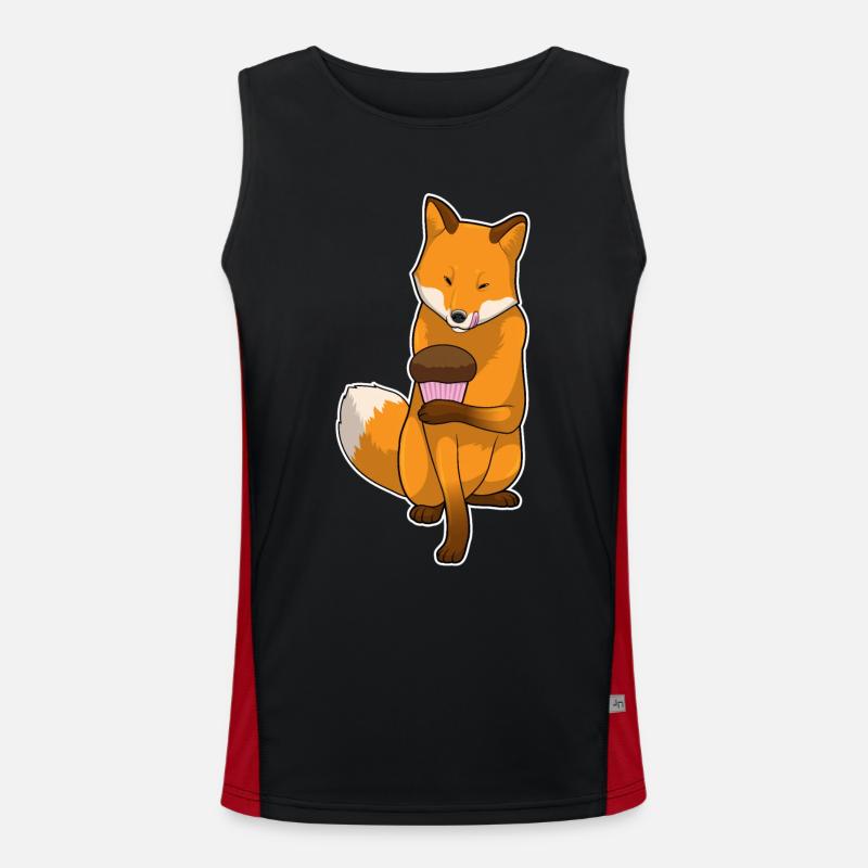 Fox Muffin - Men's Functional Contrast Tank Top  - black/red