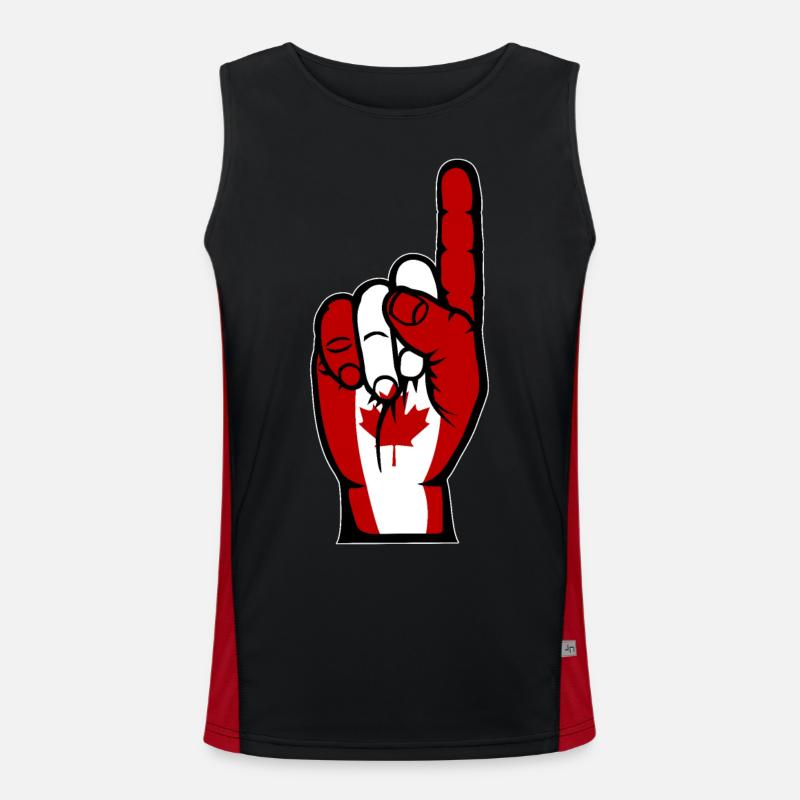 Kanada Flagge Nummer 1 Funktionelles Kontrast-Tank Top für Männer 