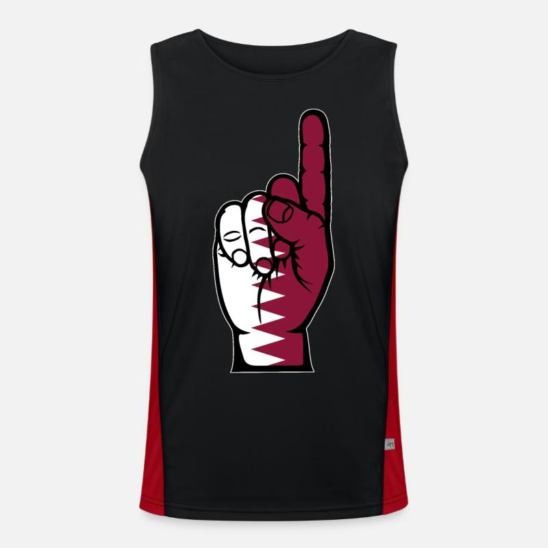 Qatar flag number 1 Men's Functional Contrast Tank Top 