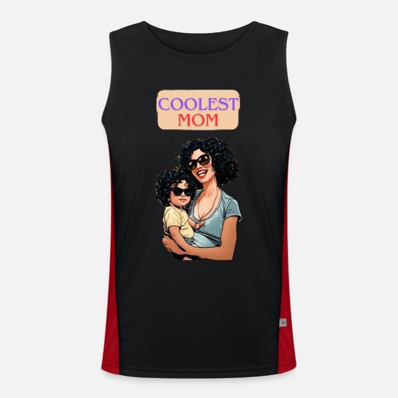 COOLEST MOM MUM cool mutter mama Funktionelles Kontrast-Tank Top für Männer 