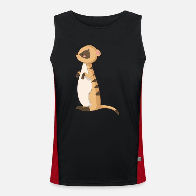Manguste Erdmännchen Funktionelles Kontrast-Tank Top für Männer 