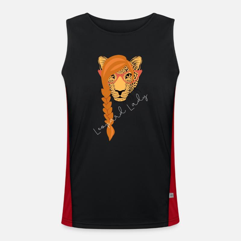 | De la Dame Léopard texte blanc Débardeur respirant contrasté Homme 