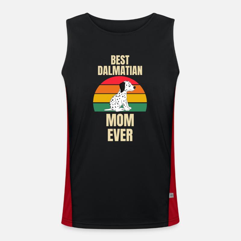 Hundehalter Hunde Mama Muttertag Retro Dalmatiner Funktionelles Kontrast-Tank Top für Männer 