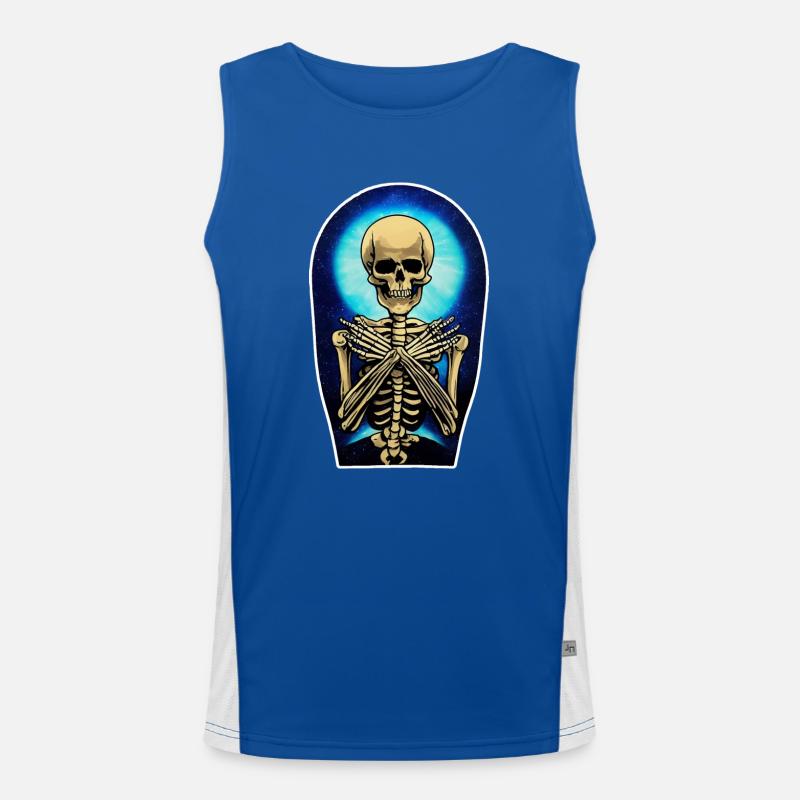 Skelettstil Acrylfarbe - Skateboard Funktionelles Kontrast-Tank Top für Männer 