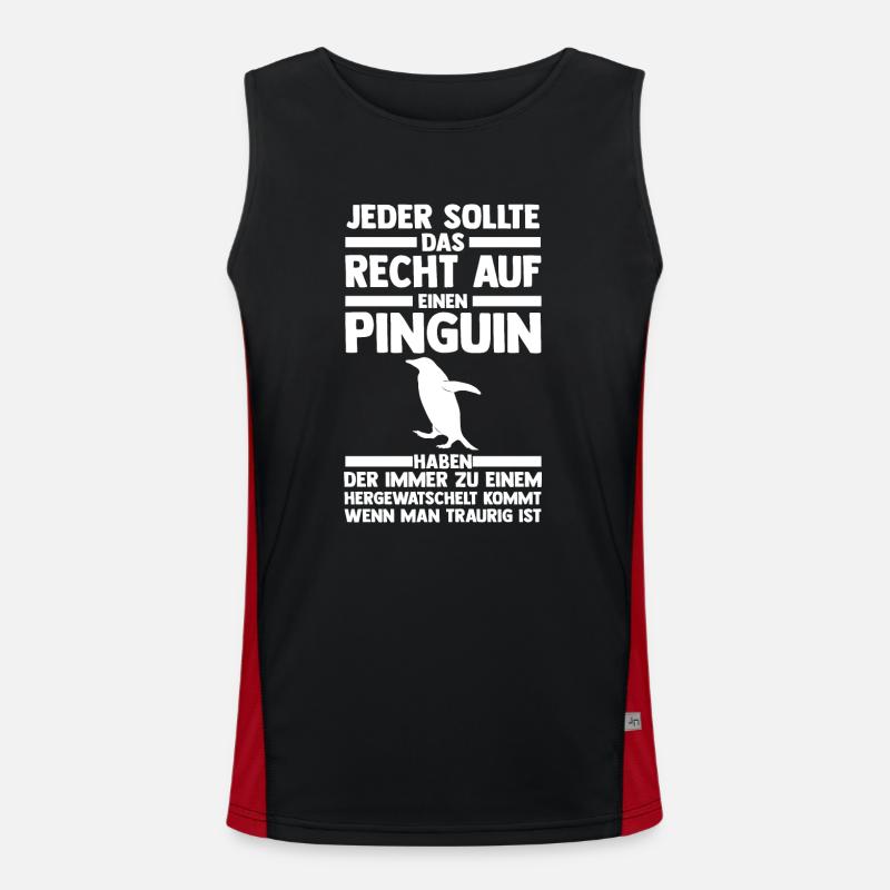 Tiermotiv Pinguin Funktionelles Kontrast-Tank Top für Männer 