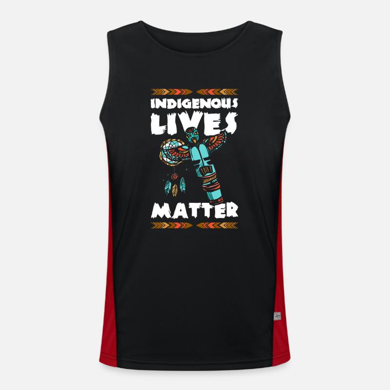 Indianisch Schädel Apache Häuptling Funktionelles Kontrast-Tank Top für Männer 