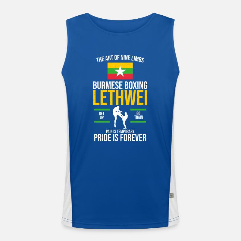 Lethwei burmesisches Geschenk Funktionelles Kontrast-Tank Top für Männer 