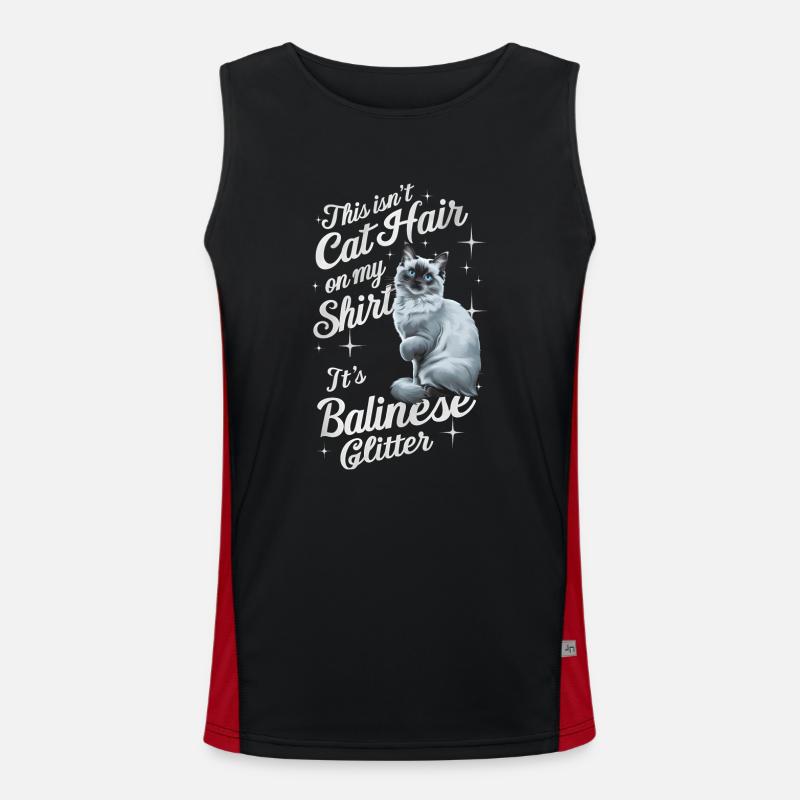 Katze Balinesische Geschenk Funktionelles Kontrast-Tank Top für Männer 