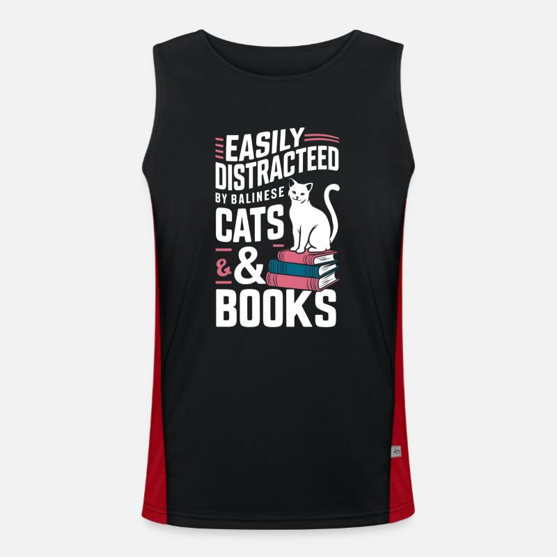 Katze Balinesische Geschenk Funktionelles Kontrast-Tank Top für Männer 