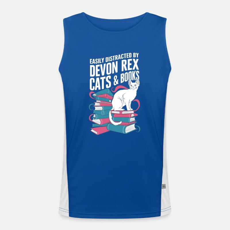 Katze Devon Rex Geschenk Funktionelles Kontrast-Tank Top für Männer 