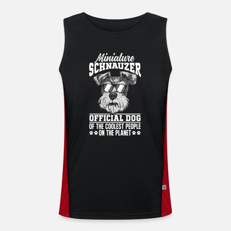 Zwergschnauzer Hund Schnauzer Funktionelles Kontrast-Tank Top für Männer 