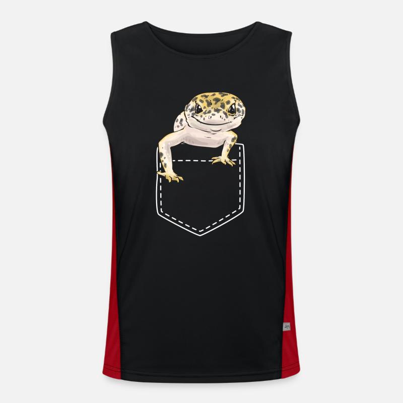 Leopardgecko Reptil Haustier Gecko Funktionelles Kontrast-Tank Top für Männer 