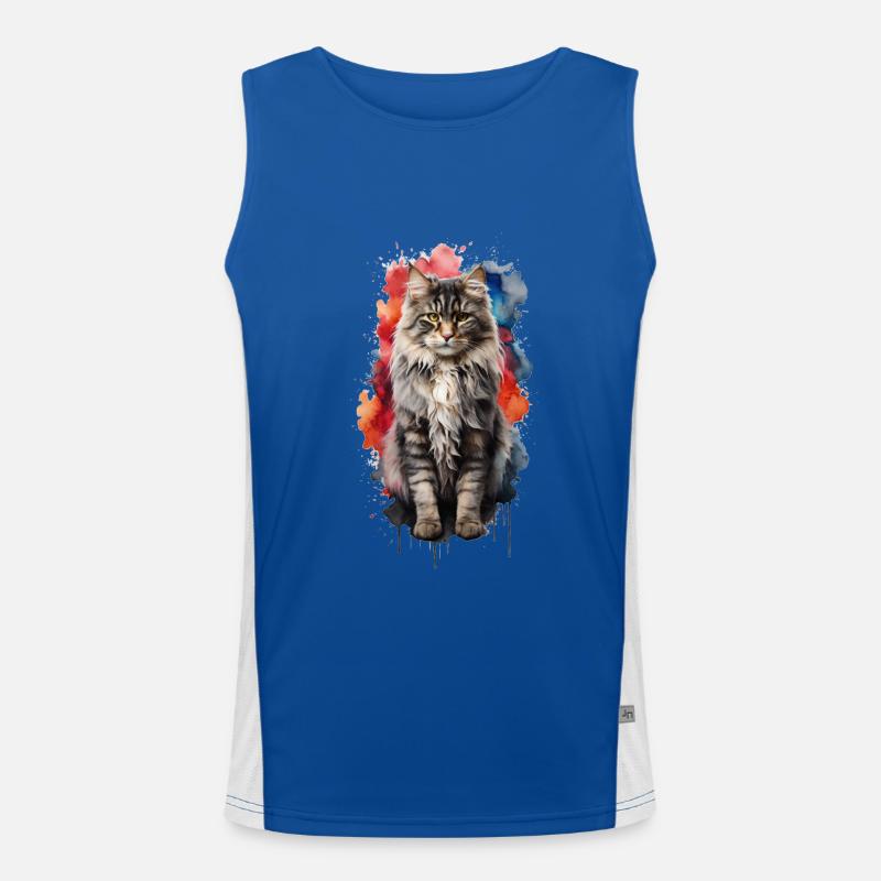 Norwegian Forest Cat Men's Functional Contrast Tank Top 