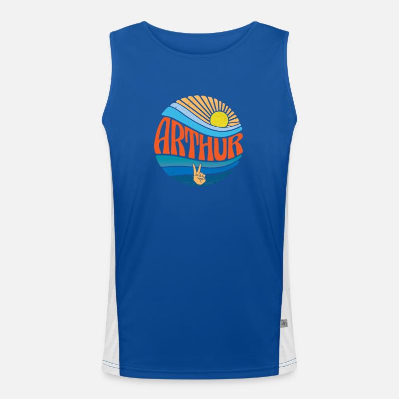 Arthur Hemd Vintage Sunset Arthur Groovy Tie Dye Funktionelles Kontrast-Tank Top für Männer 