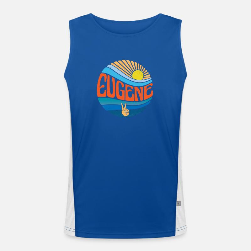 Eugene Hemd Vintage Sunset Eugene Groovy Tie Dye Funktionelles Kontrast-Tank Top für Männer 