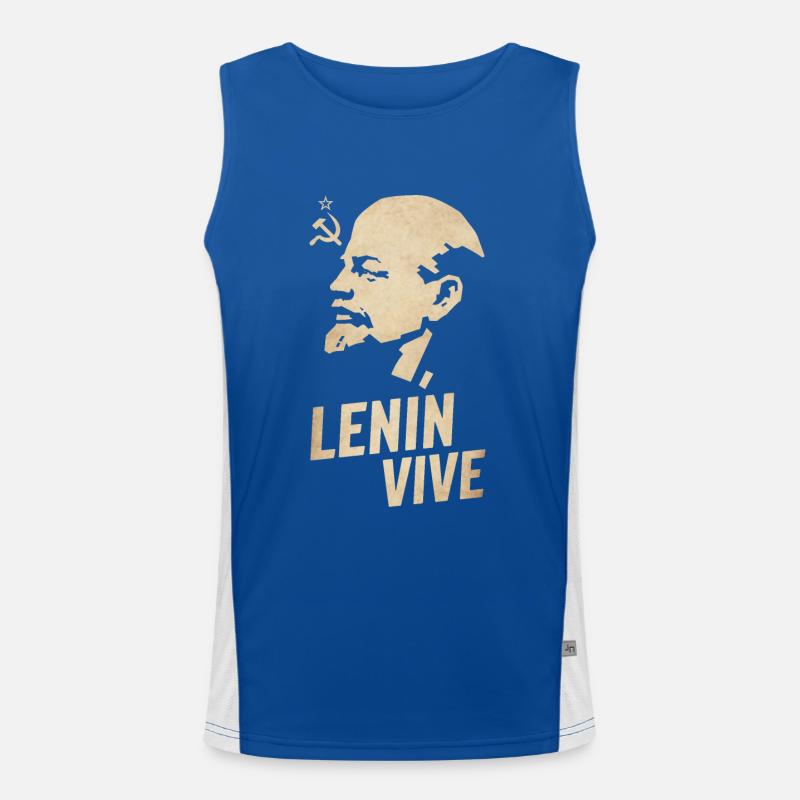 Lenin lebt Funktionelles Kontrast-Tank Top für Männer 