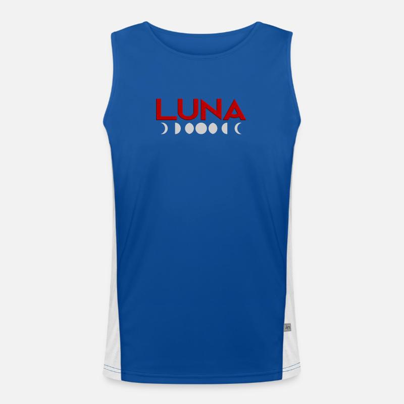 Luna (Mond) und Mondphasen Geschenk Halbmond hell Funktionelles Kontrast-Tank Top für Männer 