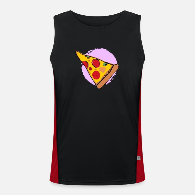 Pizza Pizzastück Funktionelles Kontrast-Tank Top für Männer 