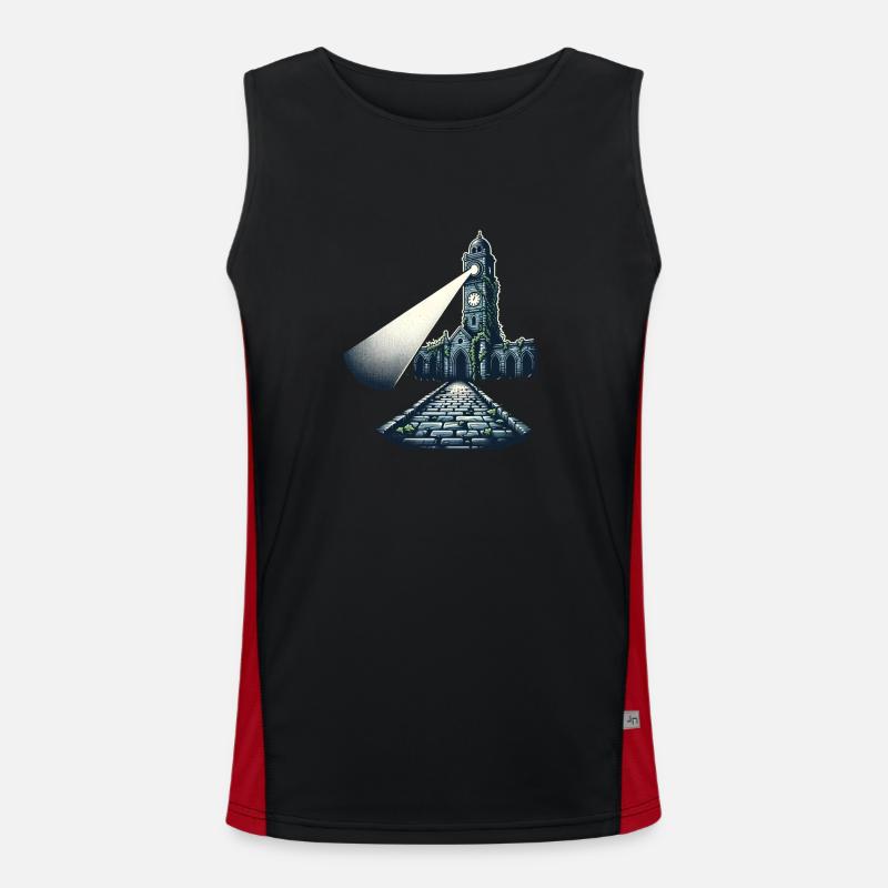 Abandoned Tower in the Dark Men's Functional Contrast Tank Top 