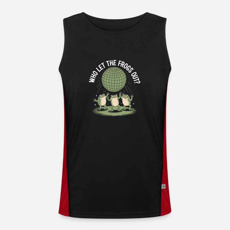 Wer hat die Frösche rausgelassen? - Niedlicher Frosch Aufkleber Funktionelles Kontrast-Tank Top für Männer 