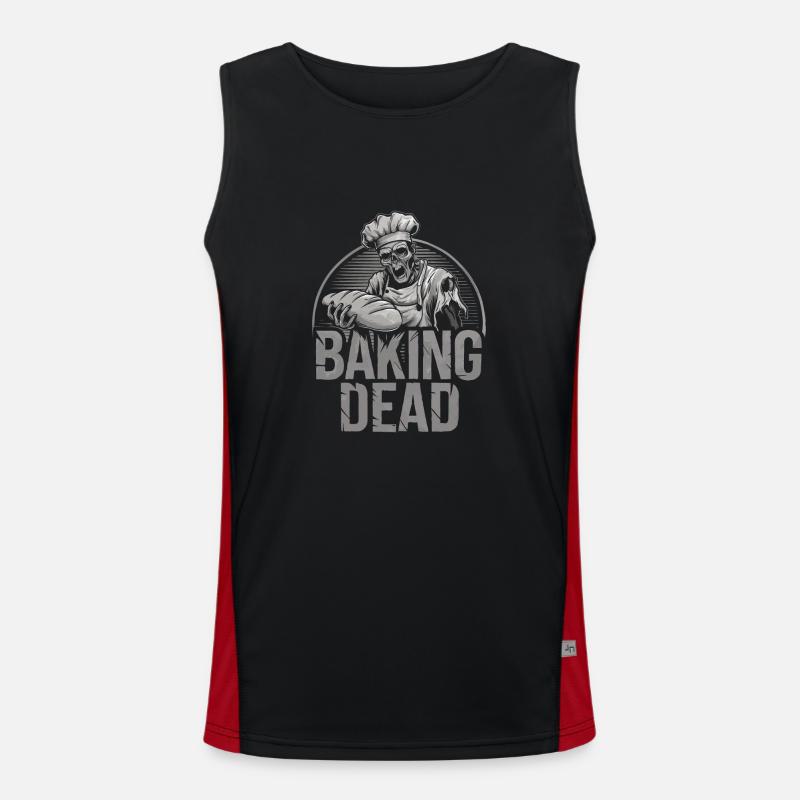 Baking Dead Zombie Bäcker gruseliger Bäcker Funktionelles Kontrast-Tank Top für Männer 