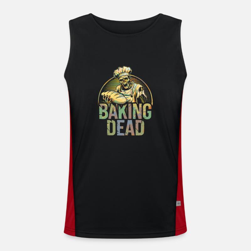 Baking Dead Zombie Bäcker gruseliger Bäcker Funktionelles Kontrast-Tank Top für Männer 