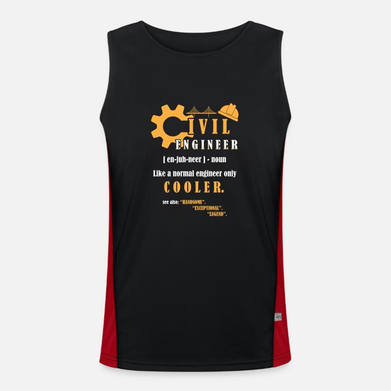 Civil Engineer Construction Site Construction Worker Men's Functional Contrast Tank Top 