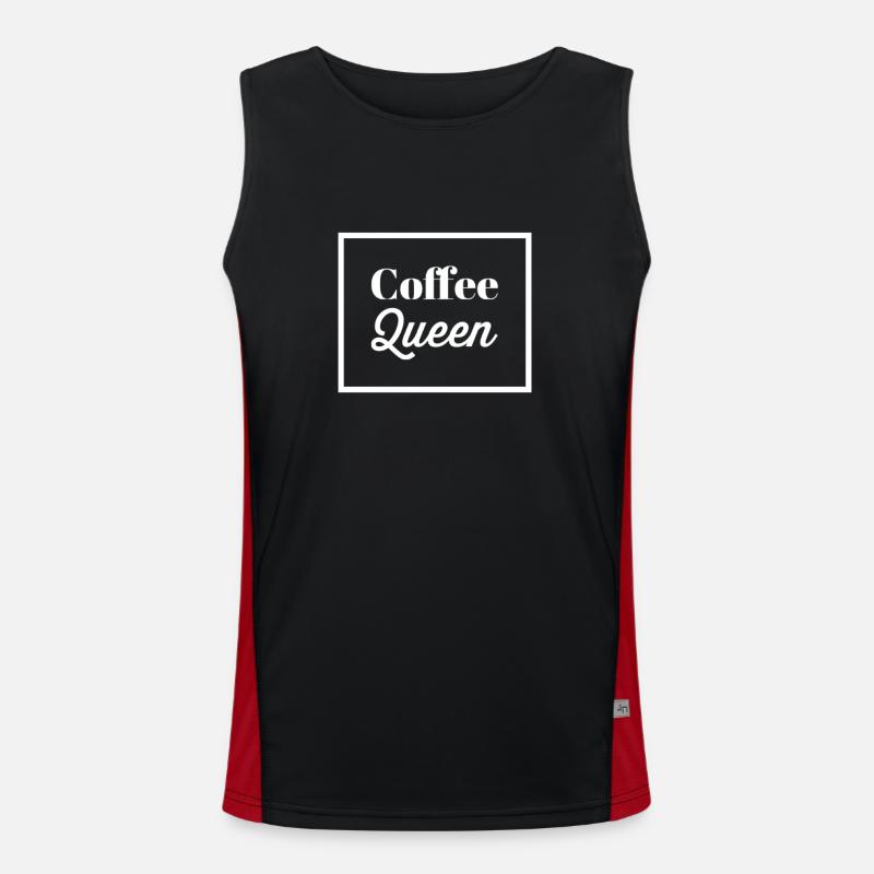 Coffee Queen - Men's Functional Contrast Tank Top  - black/red
