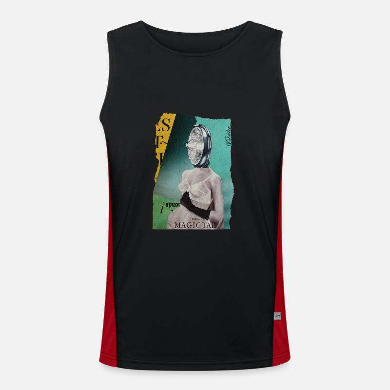 Magic Tab - Men's Functional Contrast Tank Top  - black/red