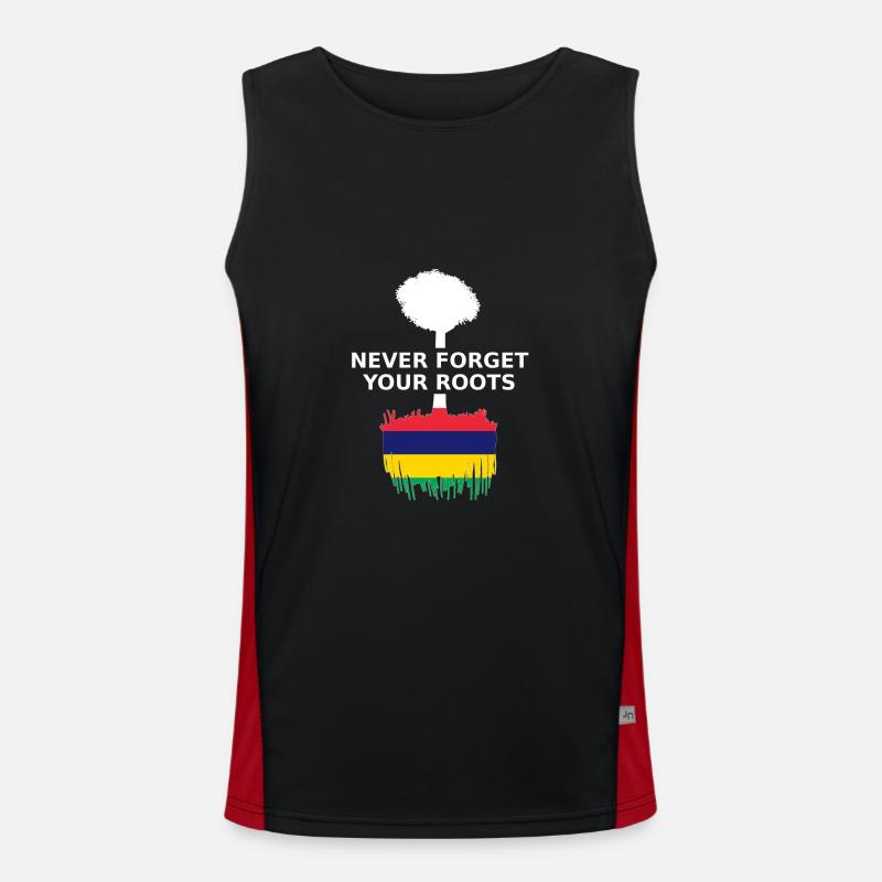 Mauritius Never Forget Your Roots Funktionelles Kontrast-Tank Top für Männer 