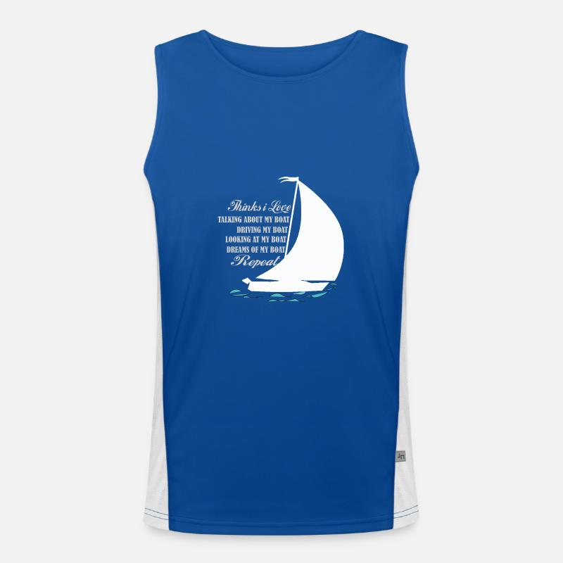 Boot Bootsführerschein Kapitän Segelboot Geschenk Funktionelles Kontrast-Tank Top für Männer 