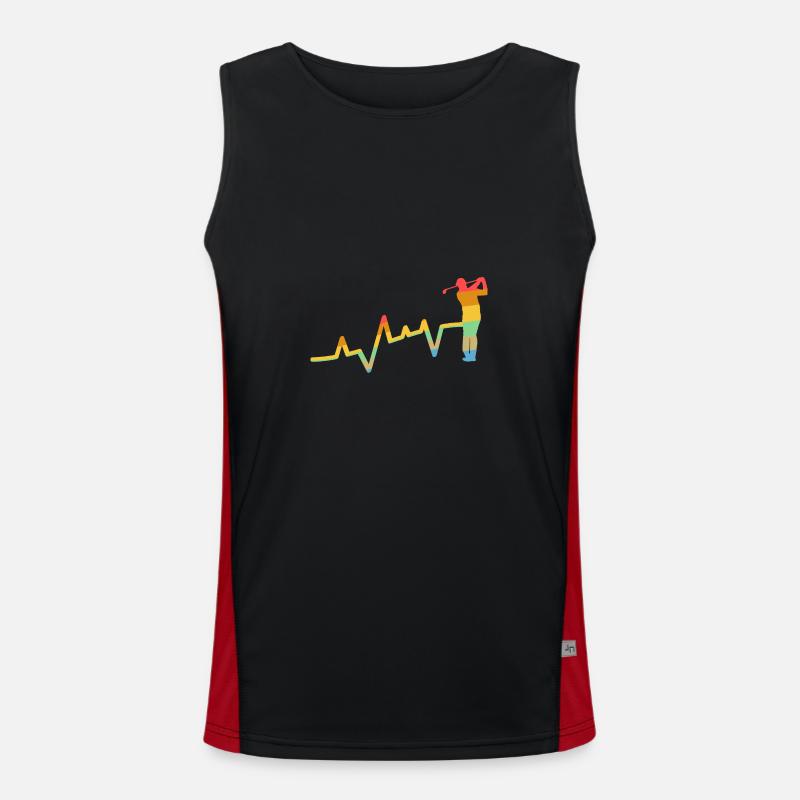Golfspieler Herzschlag Golf Funktionelles Kontrast-Tank Top für Männer 