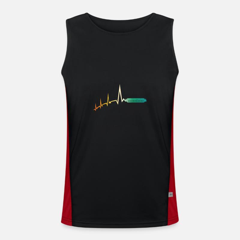 Harmonica Heartbeat Harmonica - Men's Functional Contrast Tank Top  - black/red