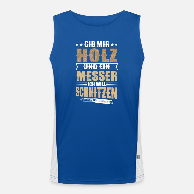 Schnitzen Holz Funktionelles Kontrast-Tank Top für Männer 