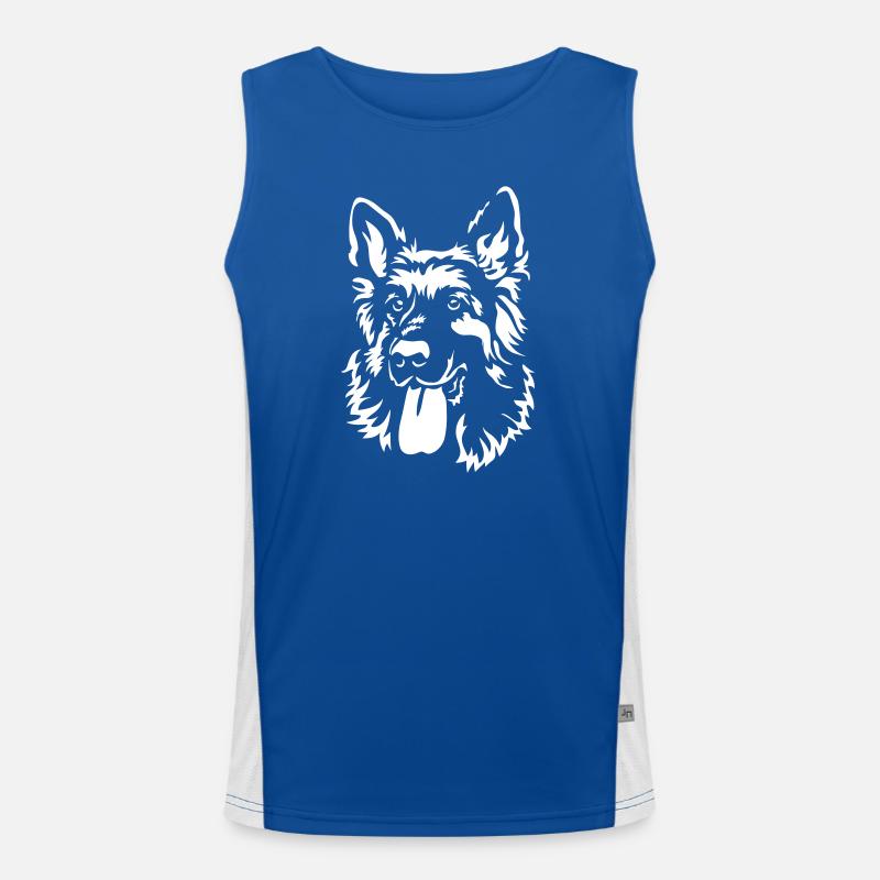 German Shepherd Head "Black Edition" Men's Functional Contrast Tank Top 