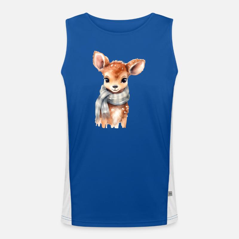 Zartes Rehkitz mit Schal Funktionelles Kontrast-Tank Top für Männer 