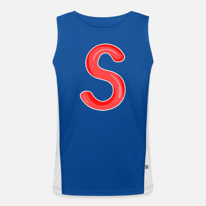 Buchstabe S Anfangsbuchstabe Funktionelles Kontrast-Tank Top für Männer 